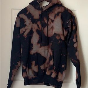 Reverse Tie Dye Hanes Black Hoodie